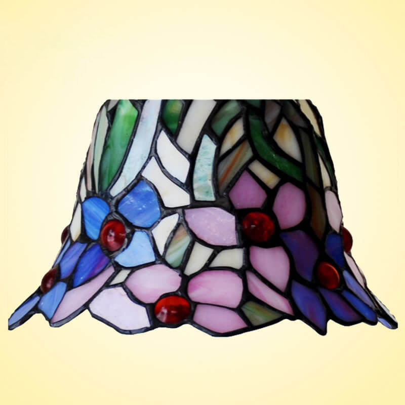 Orchid Stained Glass Metal Table Lamp
