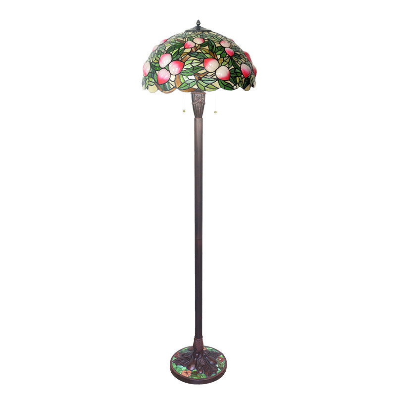 Stained Glass Fairy Peach 3-Light Floor Lamp