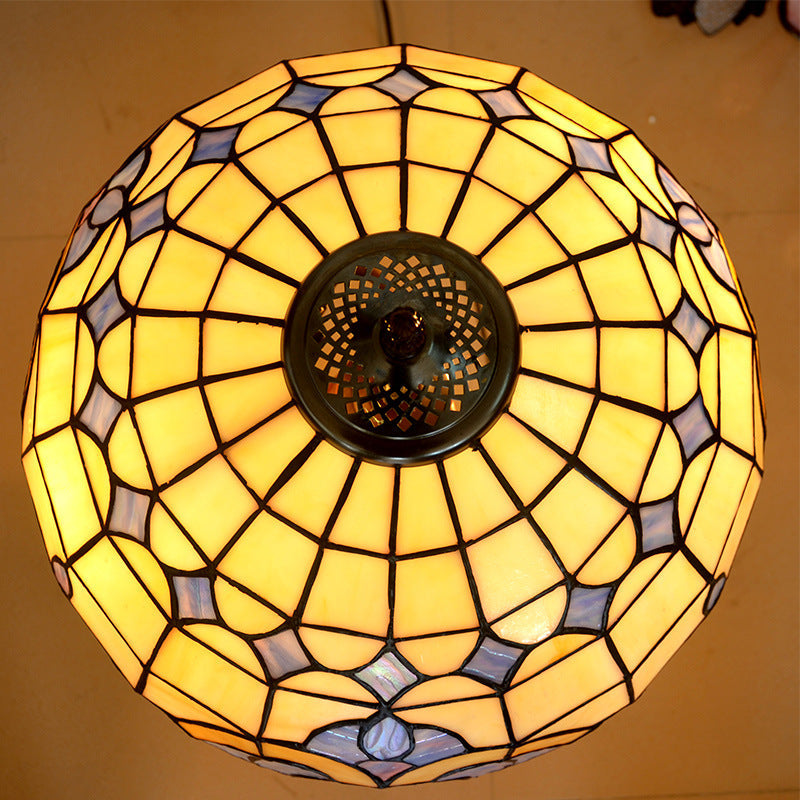 Mediterranean Stained Glass Home 2-Light Floor Lamp