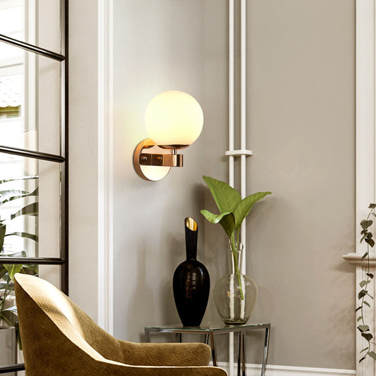 Minimal Round Head Iron Wall Lamp