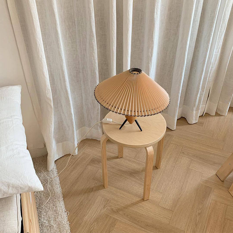 Tapered Iron Wood PVC Table Lamp