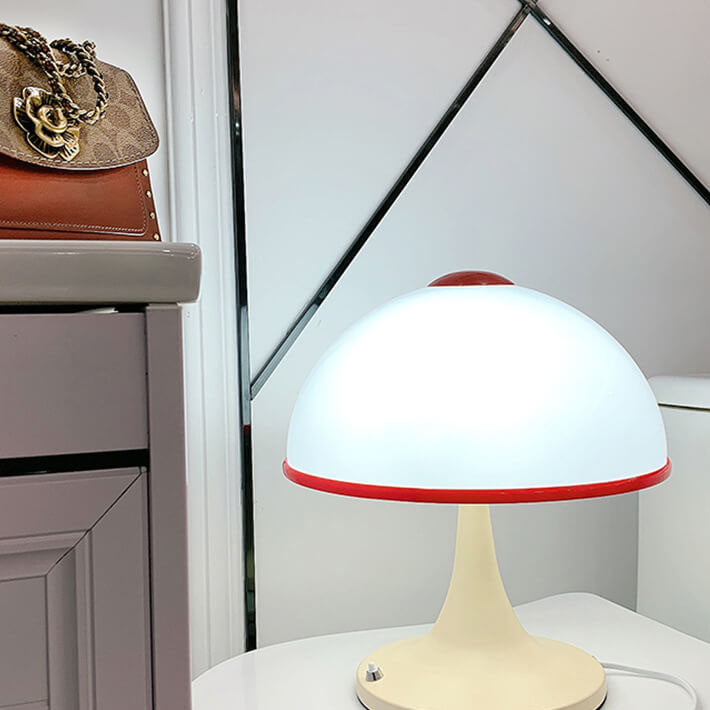Cream Mushroom Metal Table Lamp
