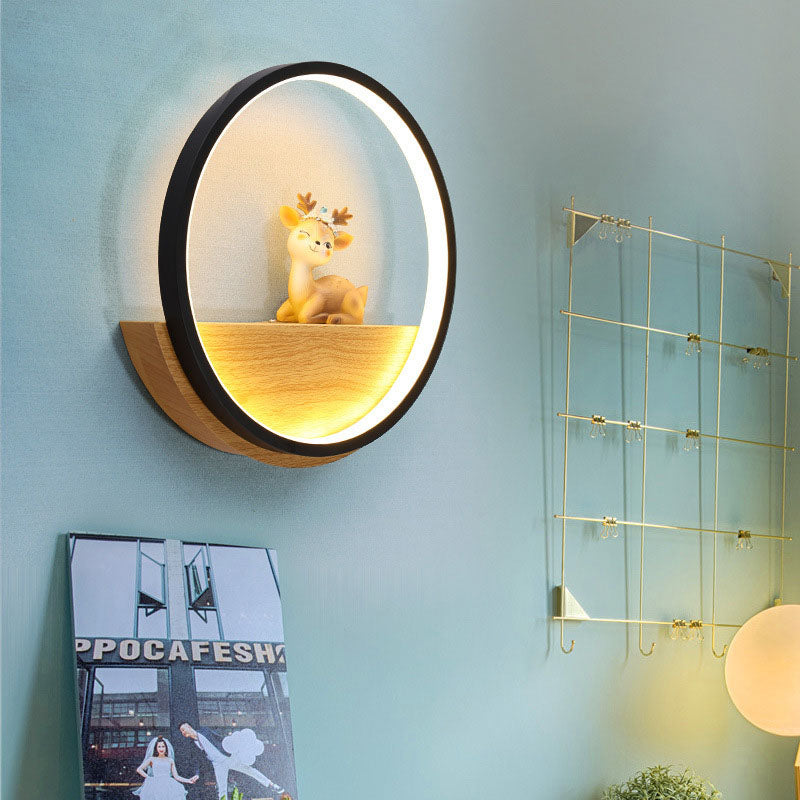 Silicone Iron Aluminum Deer Wall Lamp