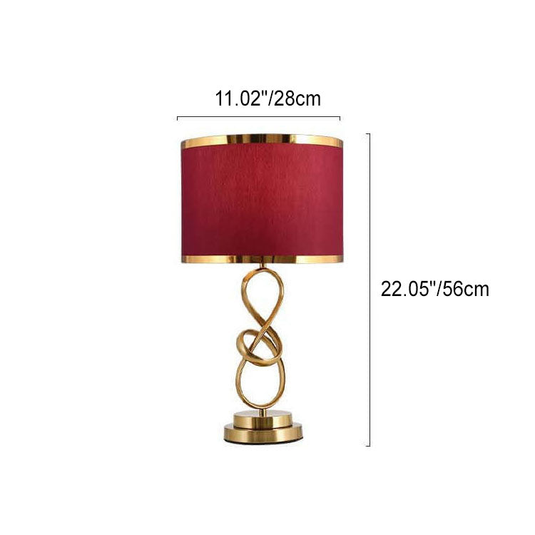 Red Fabric Knot Ring Table Lamp