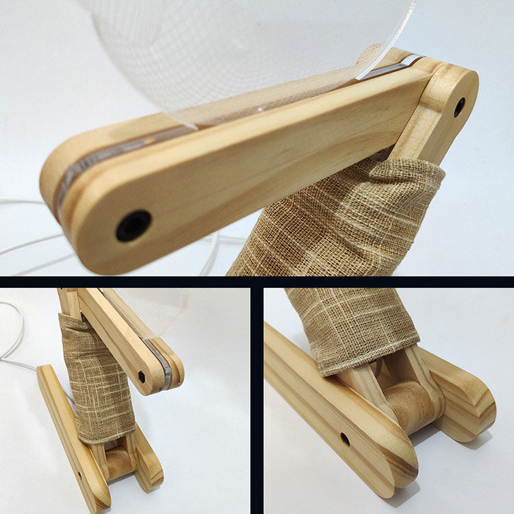 Owls Acrylic Solid Wood Table Lamp
