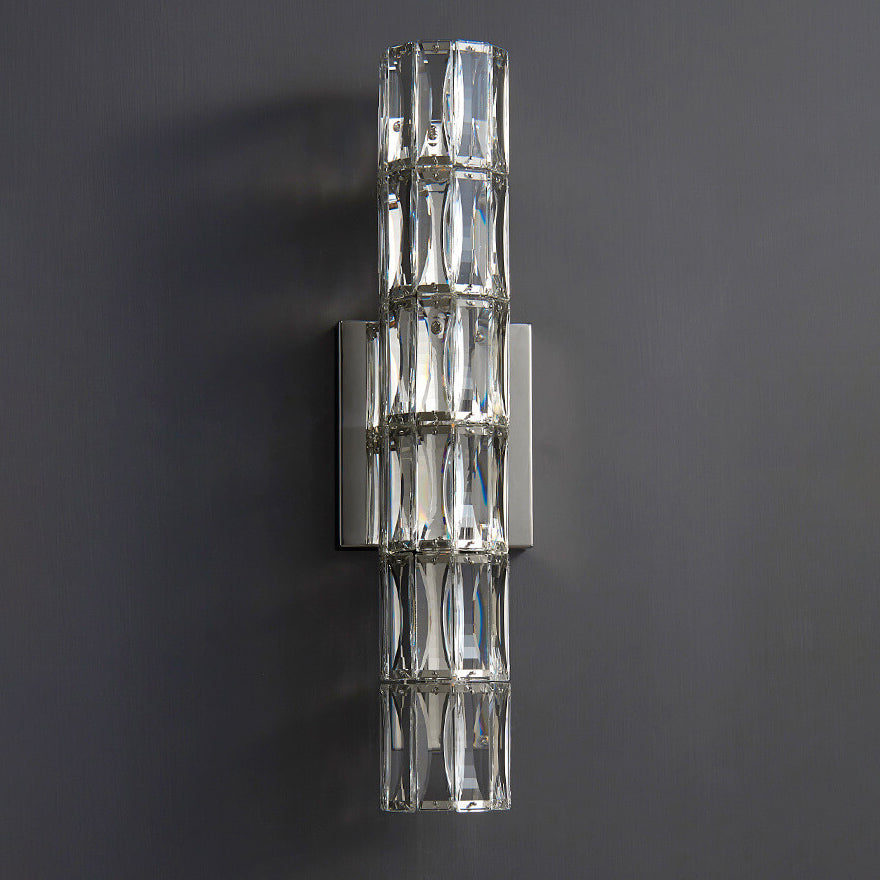 Silver Crystal Column 3/4/6 4-Light Wall Lamp