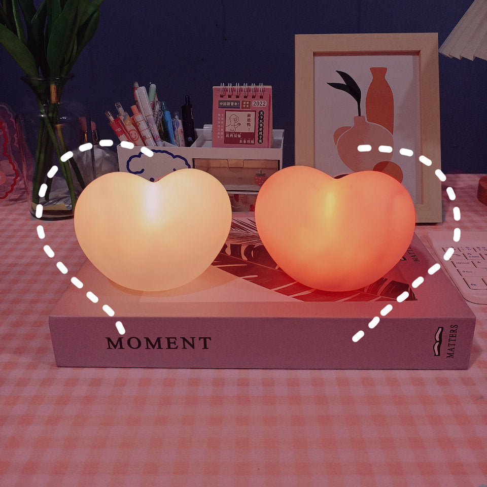 Rubber Coating Heart Night Table Lamp
