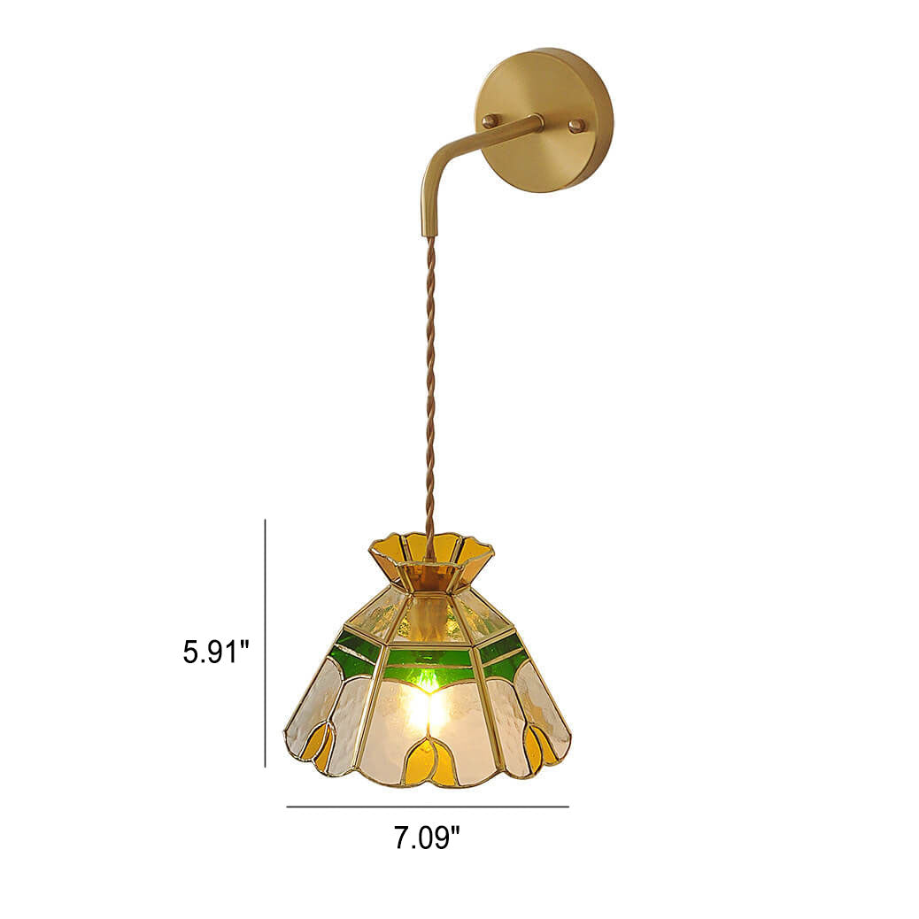 Stained Handmade Glass Tulip Wall Lamp