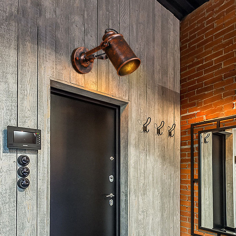 Rust Cylinder Wall Lamp