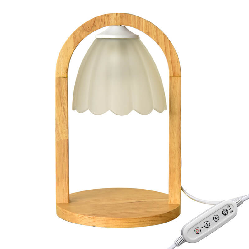 Wood Ring Glass Dimmer Table Lamp