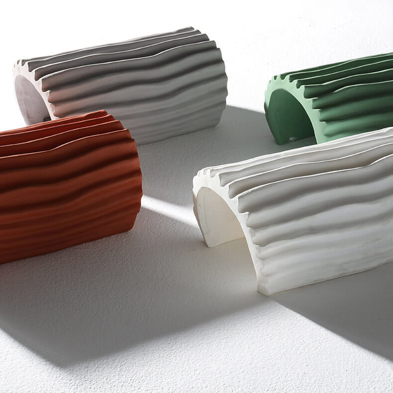 Wavy Textured Resin Semicircle 2-Light Wall Lamp