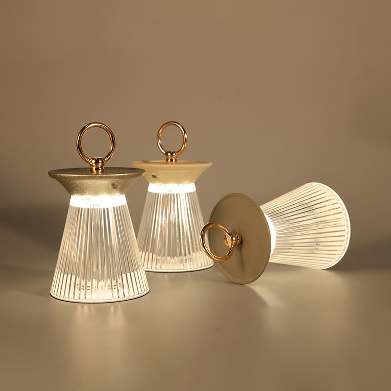 Iron Acrylic Semi-Conical Portable Table Lamp