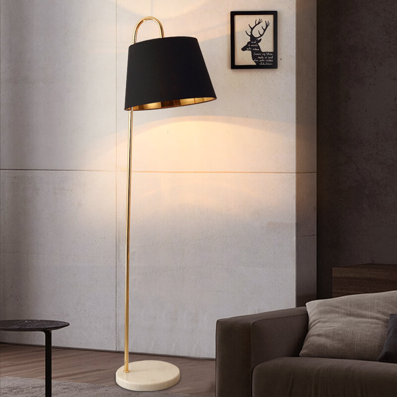 Solid Color Fabric Marble Floor Lamp