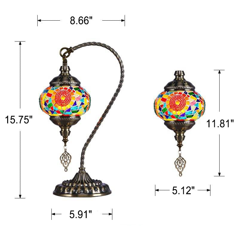 Iron Glass Table Lamp