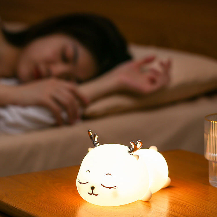 Cartoon Silicone Cute Deer Table Lamp