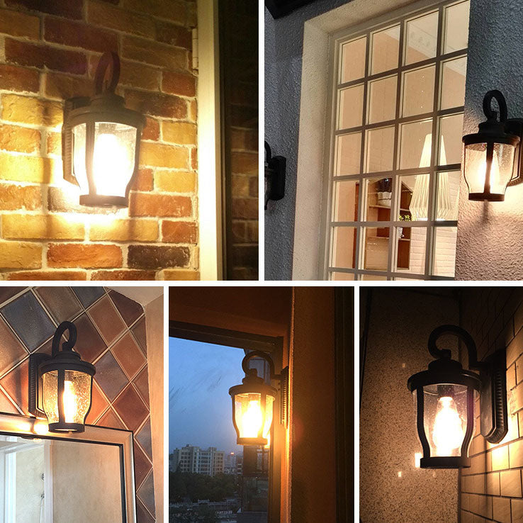 Rain Glass Column Jar Outdoor Light
