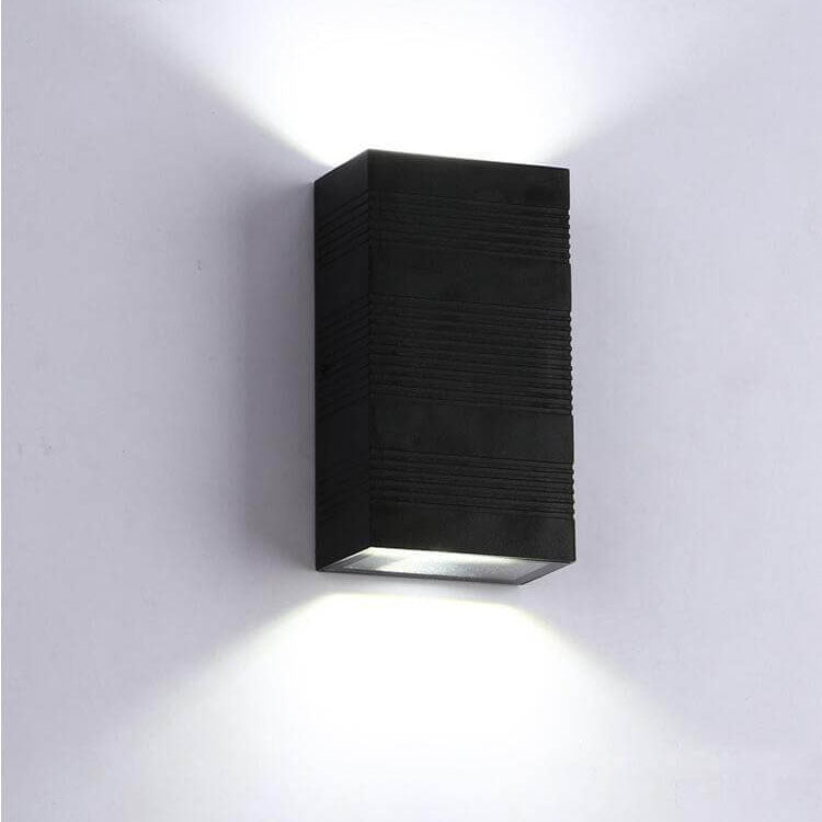 Pure Black Rectangular Aluminum Wall Lamp