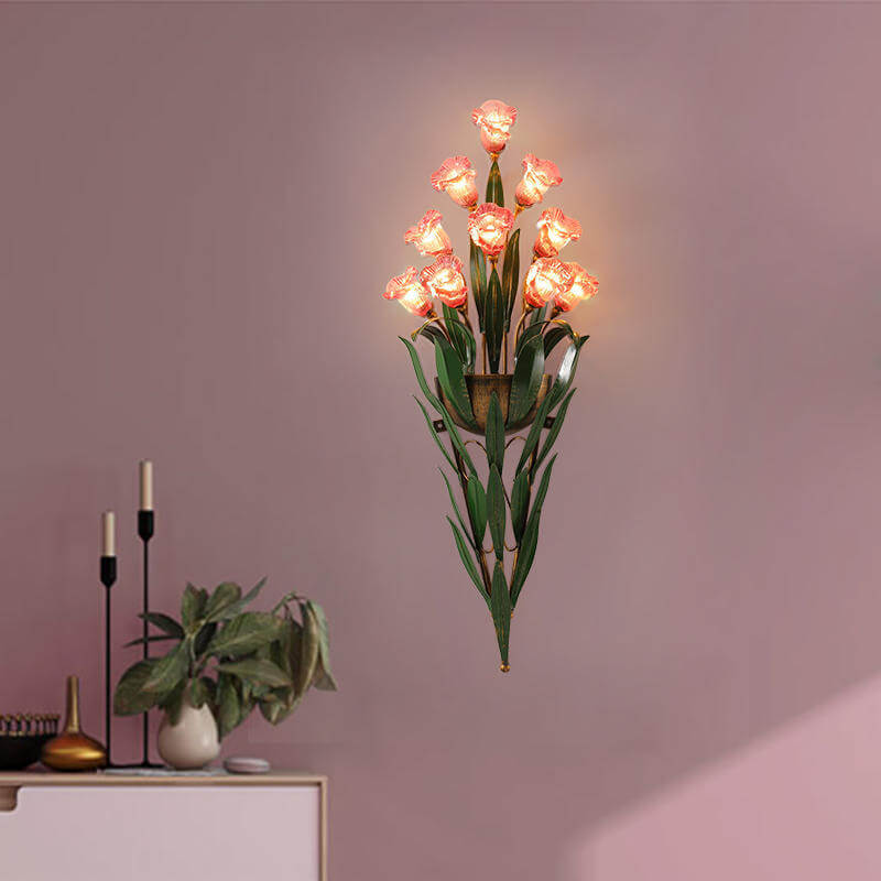 Glass Flower 6-Light Wall Lamp
