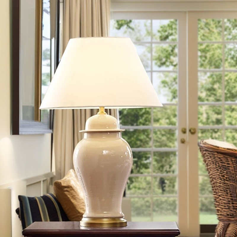 Ceramic Fabric Conic Vase Table Lamp