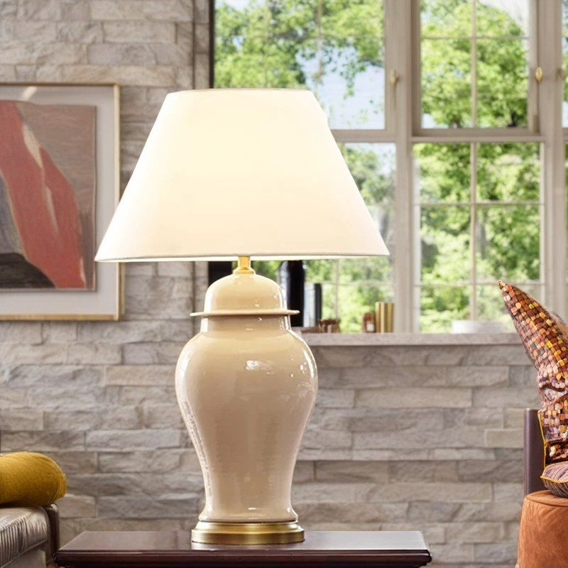 Ceramic Fabric Conic Vase Table Lamp