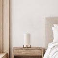 Cylinder Wooden Fabric Bedroom Table Lamp