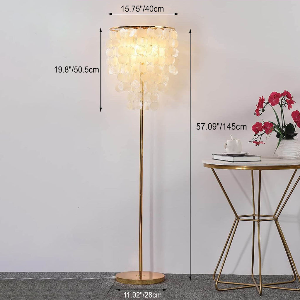 Seashell Column Floor Lamp
