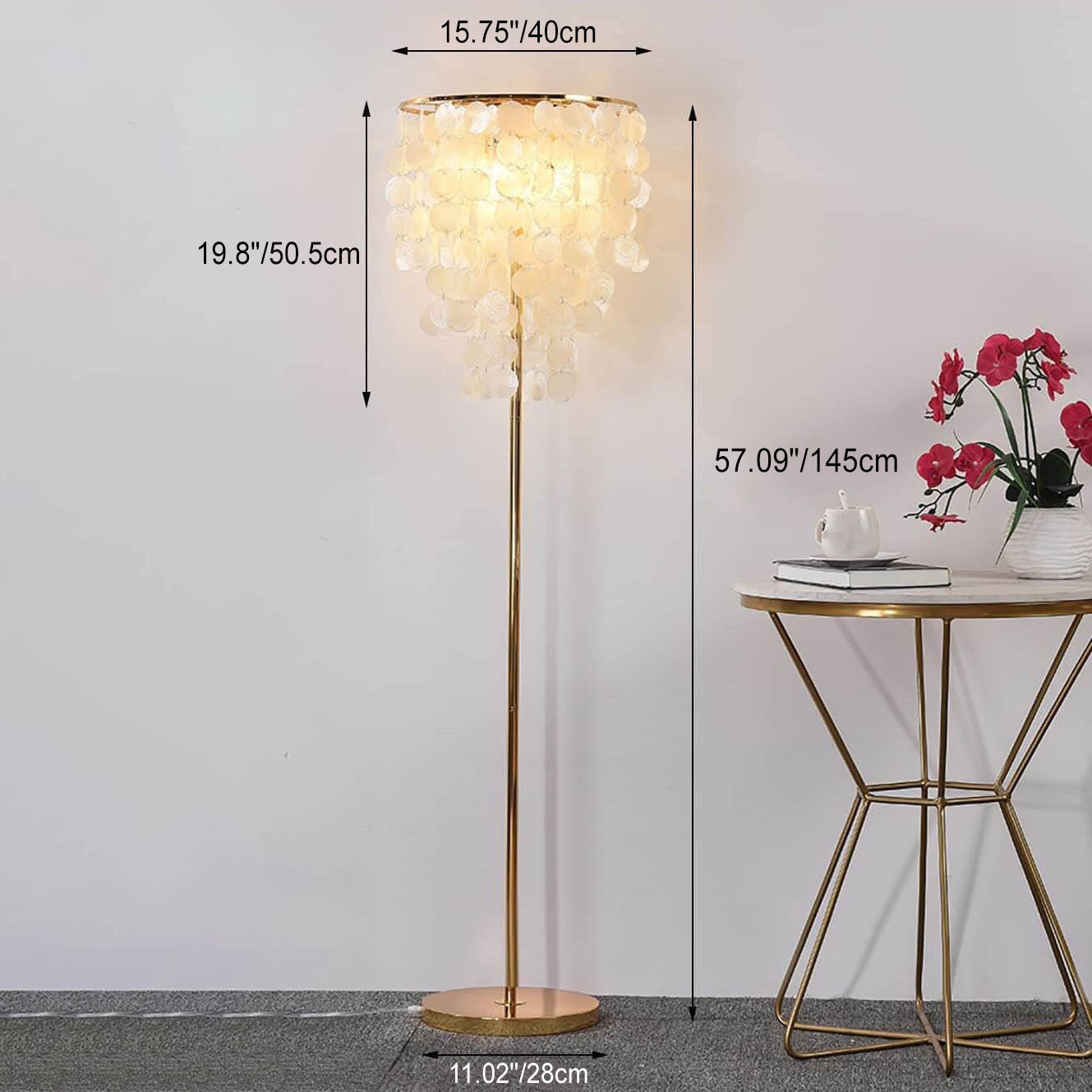 Seashell Column Floor Lamp