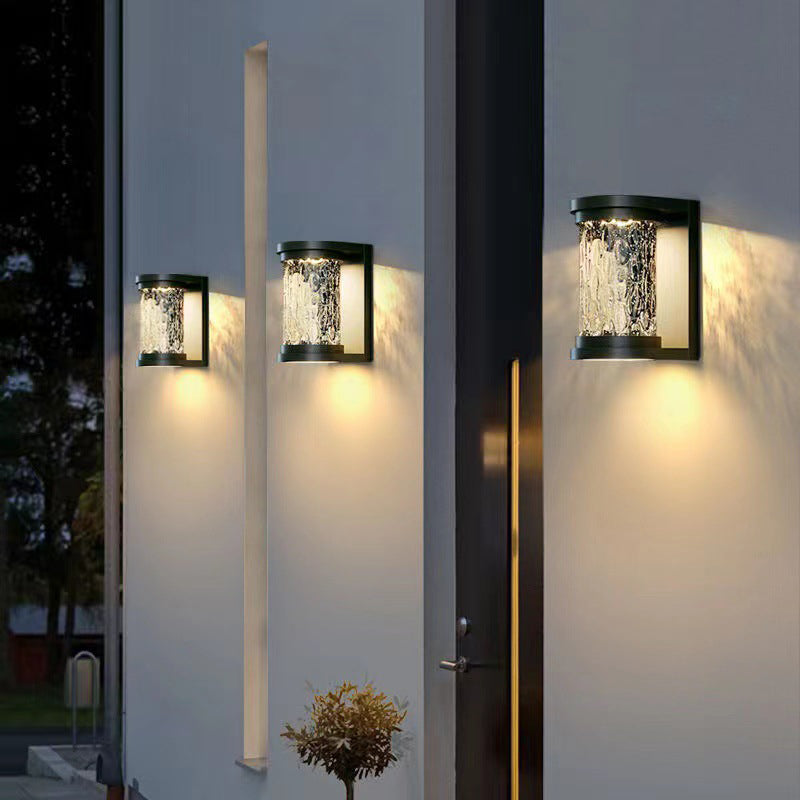 Cylinder Stainless Steel Glass Outdoor Light