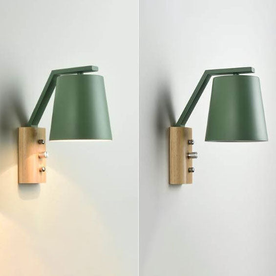 Solid Wood Cylindrical Wall Lamp