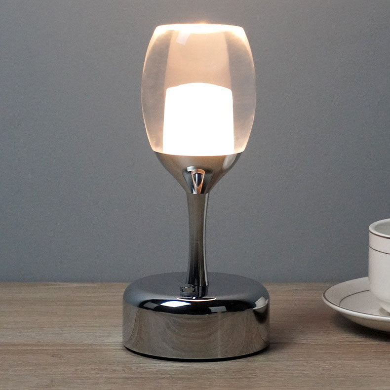 Wine Glass Chrome Night Table Lamp