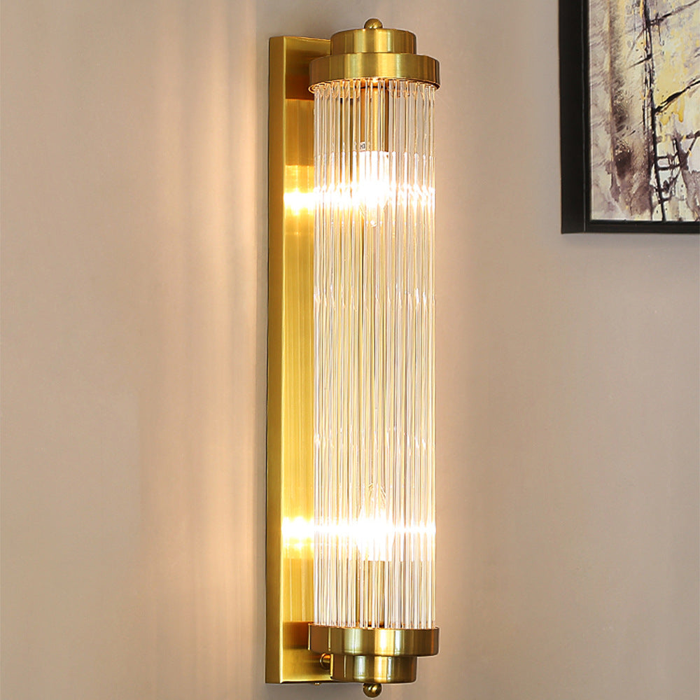 Iron Glass Cylinder Living 2-Light Wall Lamp