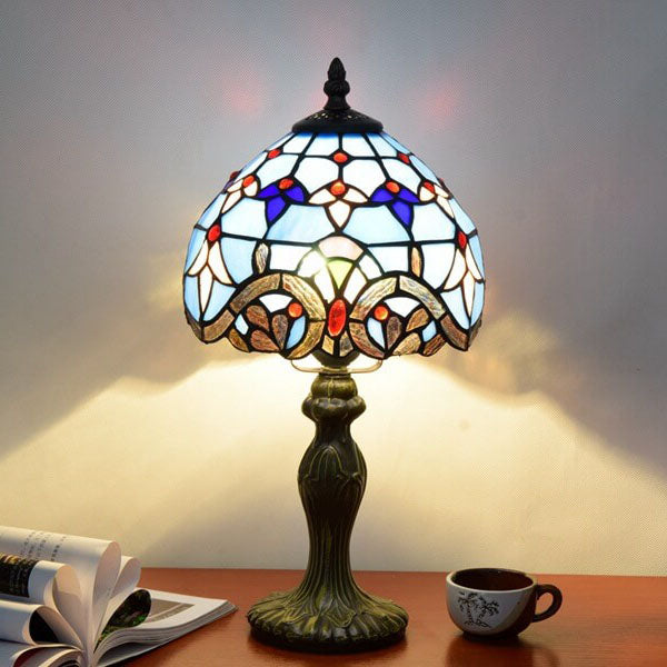 Style Blue Baroque Stained Table Lamp