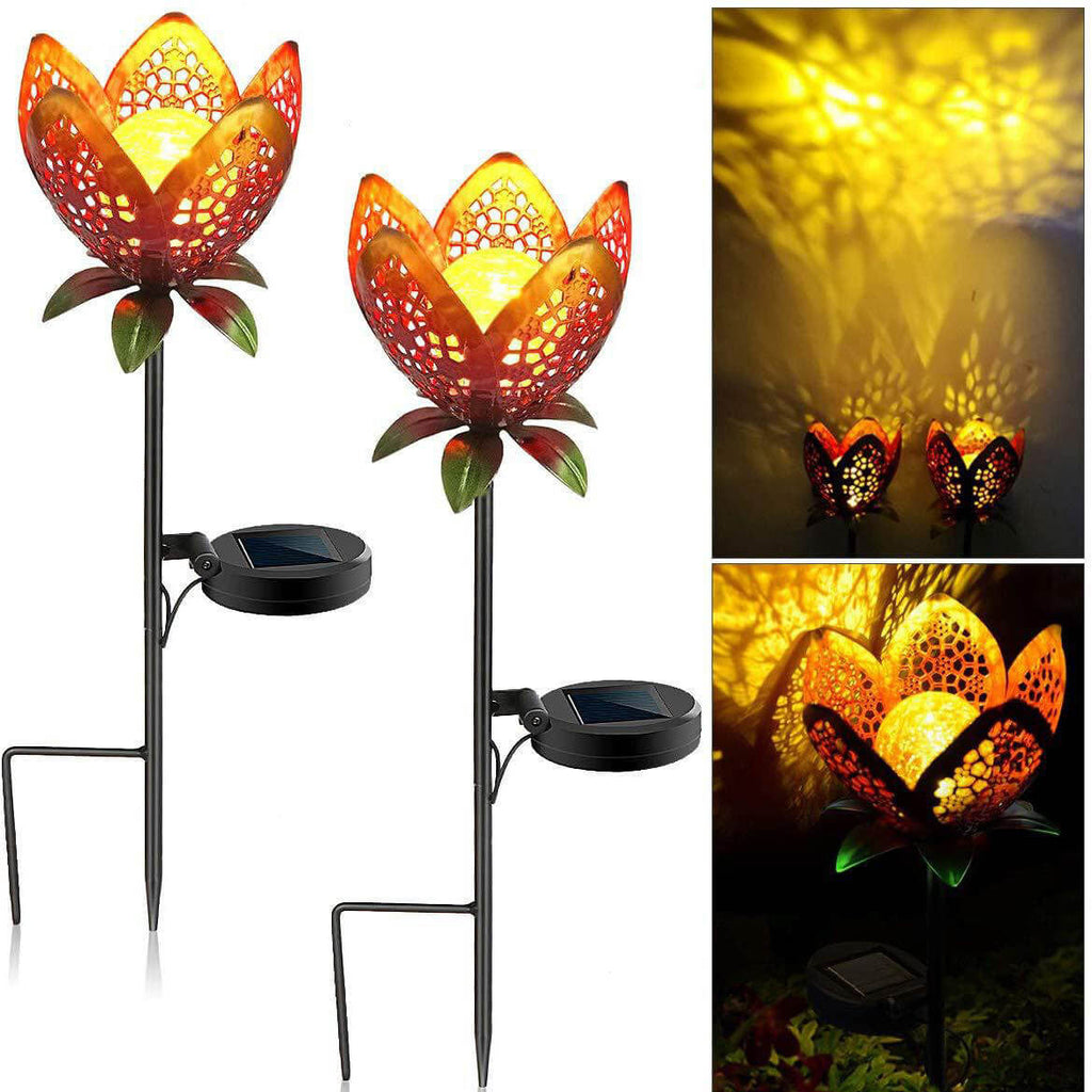 Wrought-Iron Hollow Petals Ground Outdoor Light