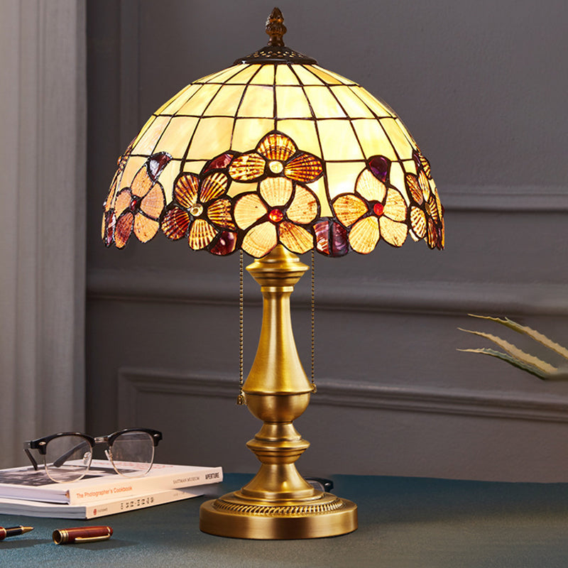 Shell Stained Glass Full Table Lamp