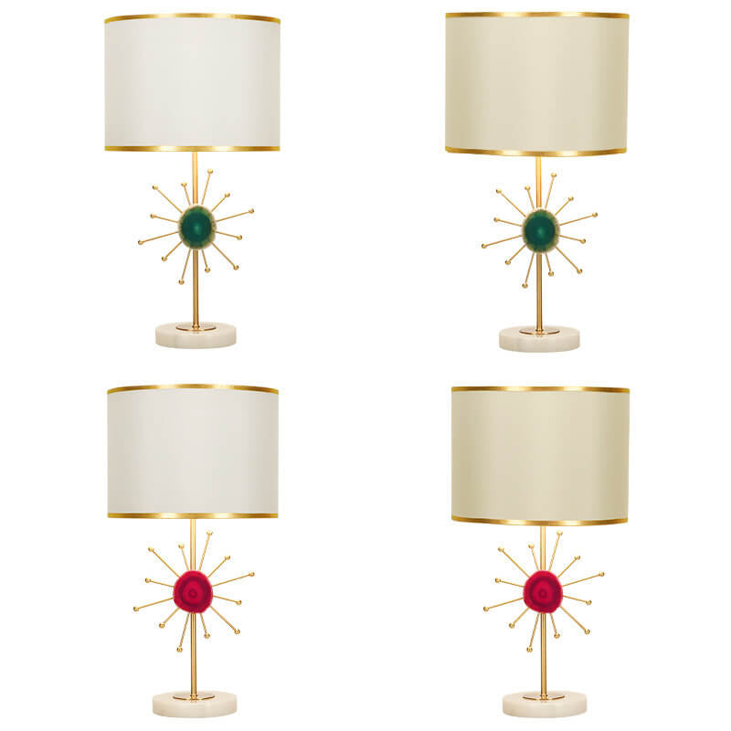 Fabric Agate Table Lamp