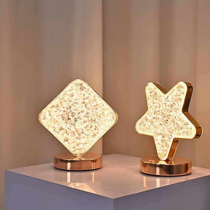 Acrylic Moon Star Geometry Table Lamp