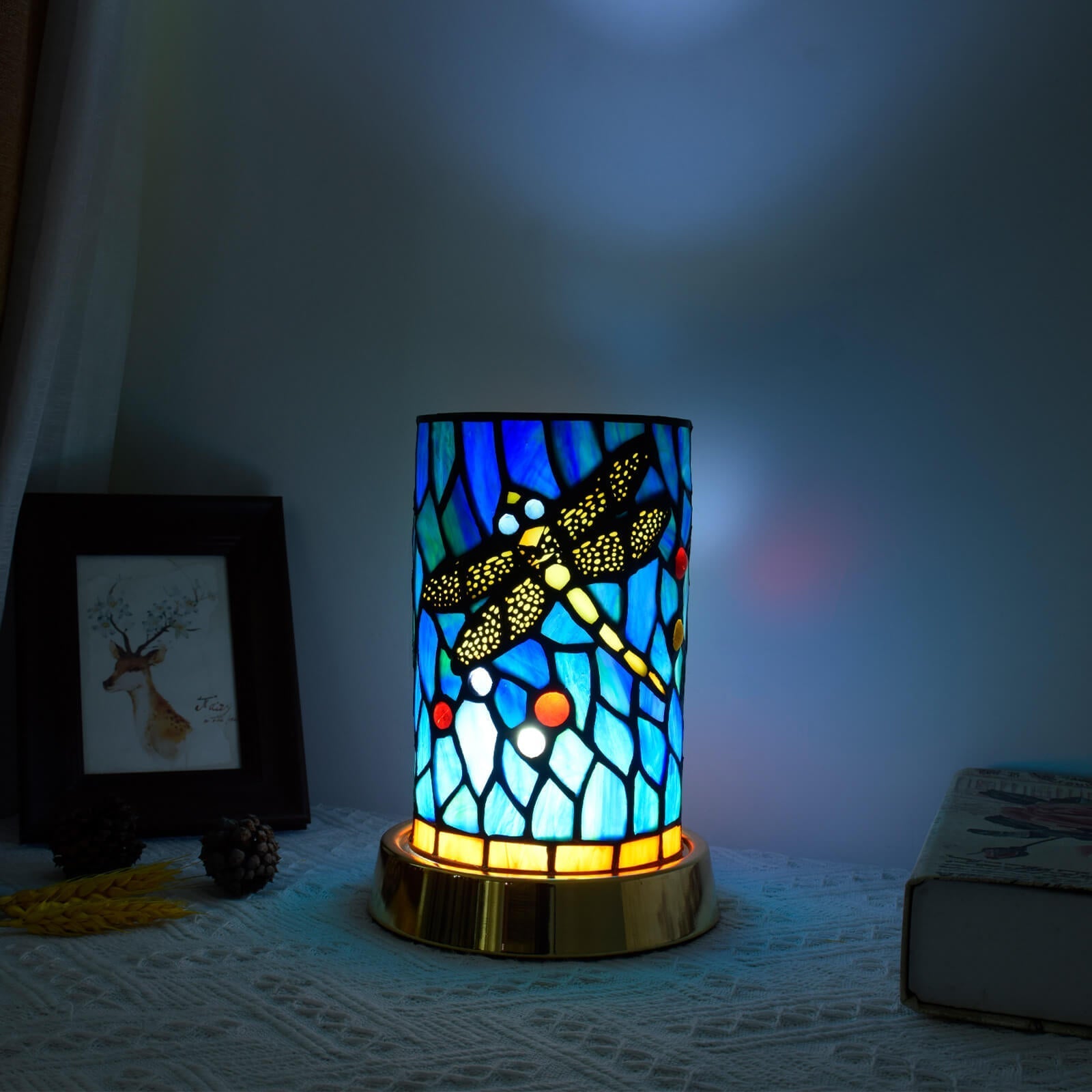 Style Stained Glass Iron Table Lamp