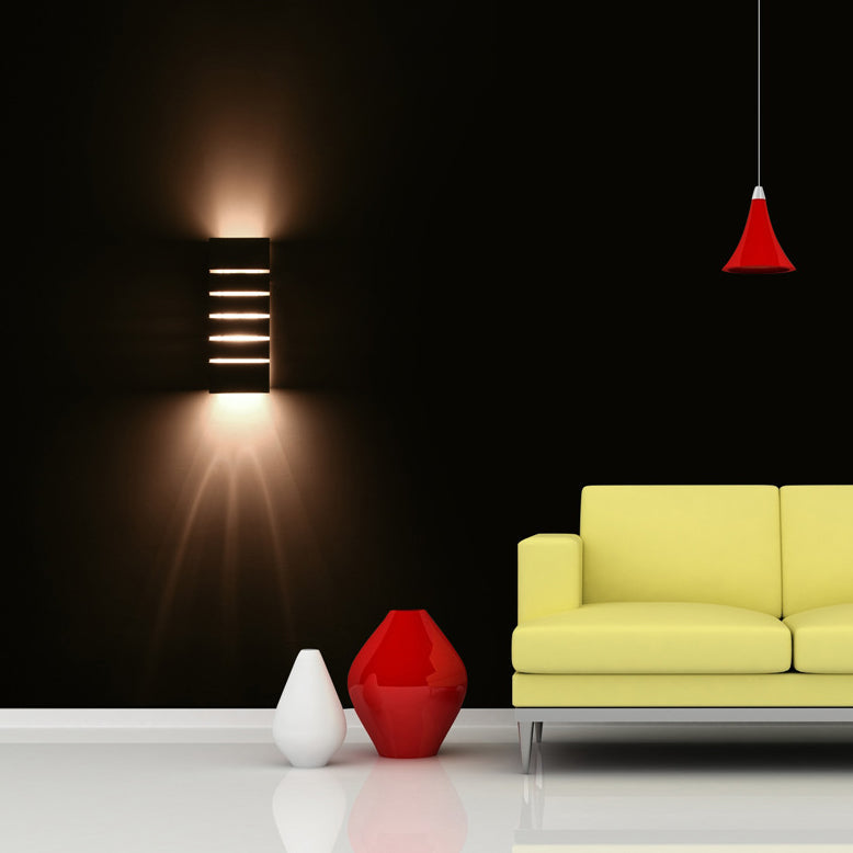 Square Striped Plaster Wall Lamp