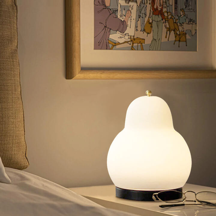 Cream Pear Shape Rechargeable Table Lamp