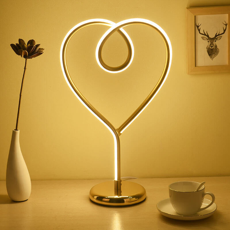 Heart Shape Aluminum Iron Table Lamp
