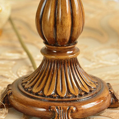 Ornate Fabric Rose Flower Table Lamp