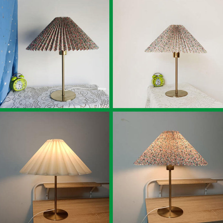 Nostalgic Pleated Cloth Cover Table Lamp