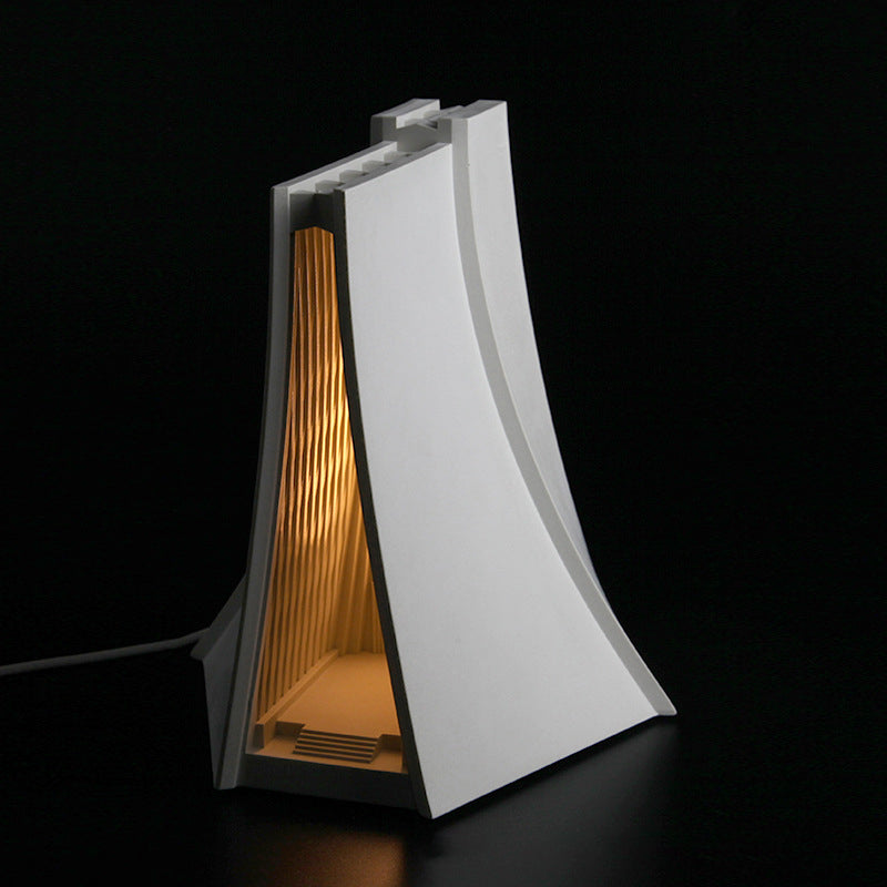 Triangle Concrete Bedroom Table Lamp