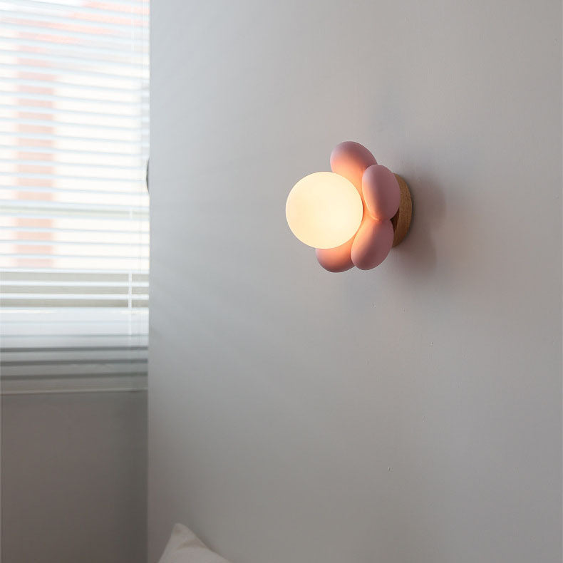 Flowers Shape Glass Ceramic Wall Lamp