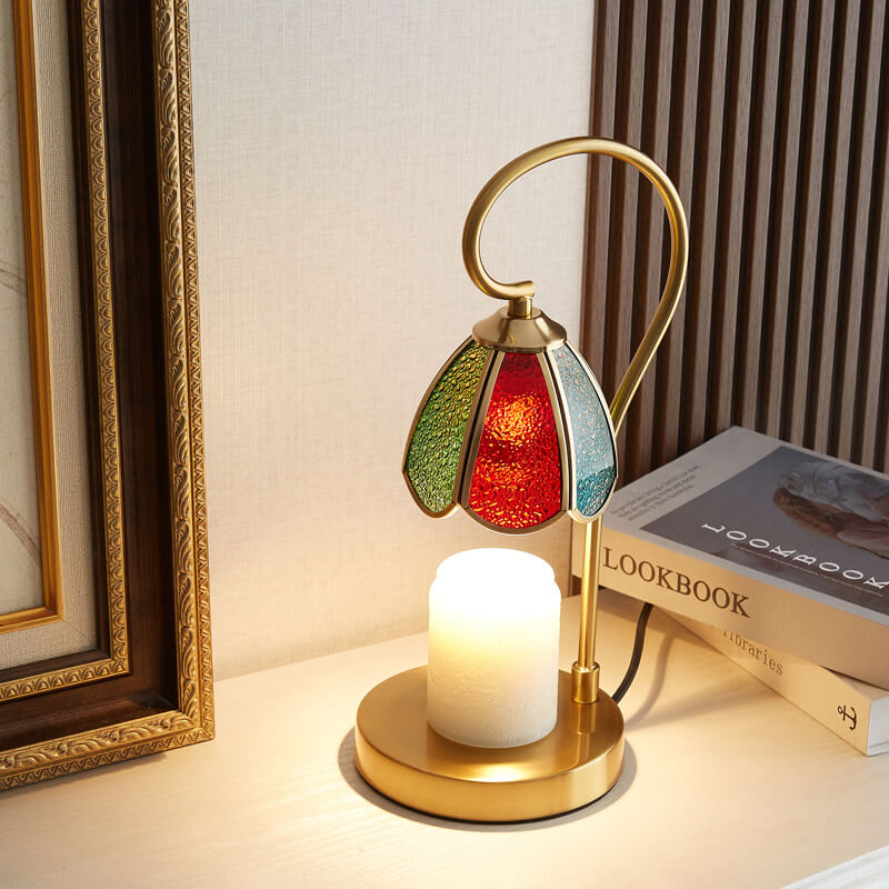 Stained Glass Flower Lampshade Table Lamp