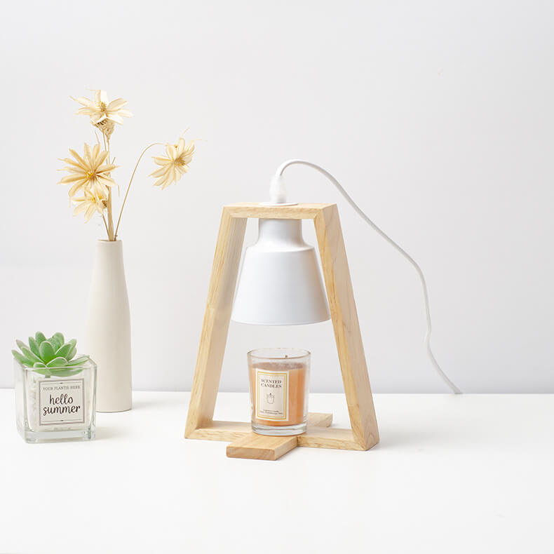 Wood Iron Scented Candle Table Lamp