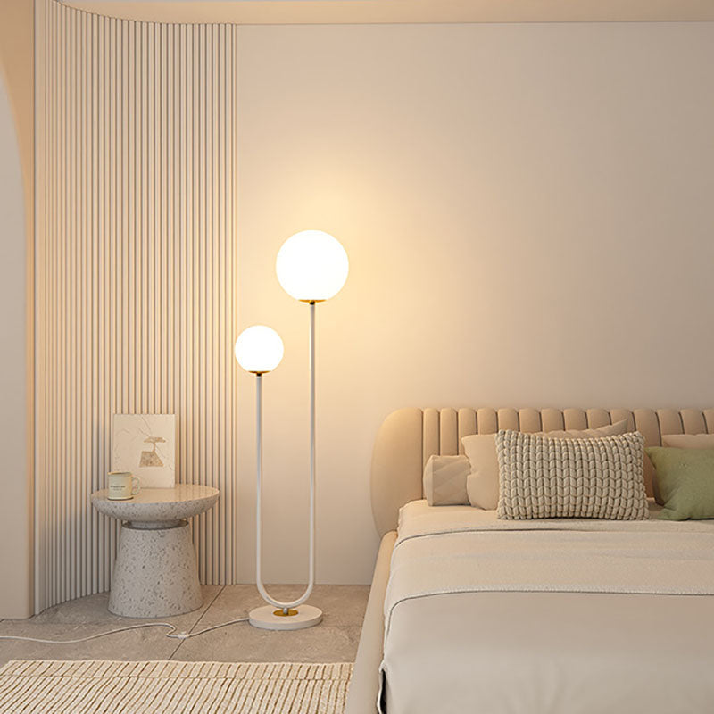 Long Round Ball Iron 2-Light Floor Lamp