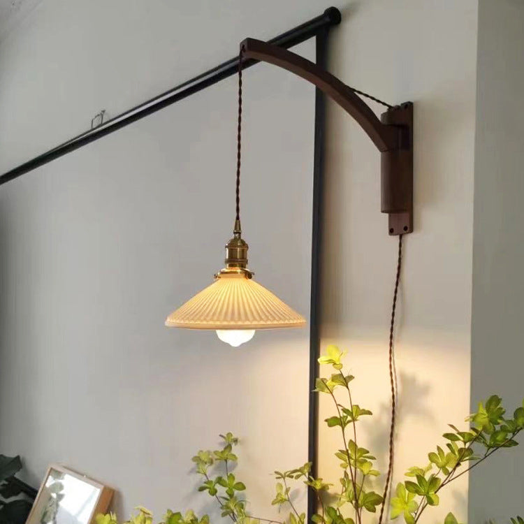 Homestay Telescopic Ceramic Folding Wall Lamp