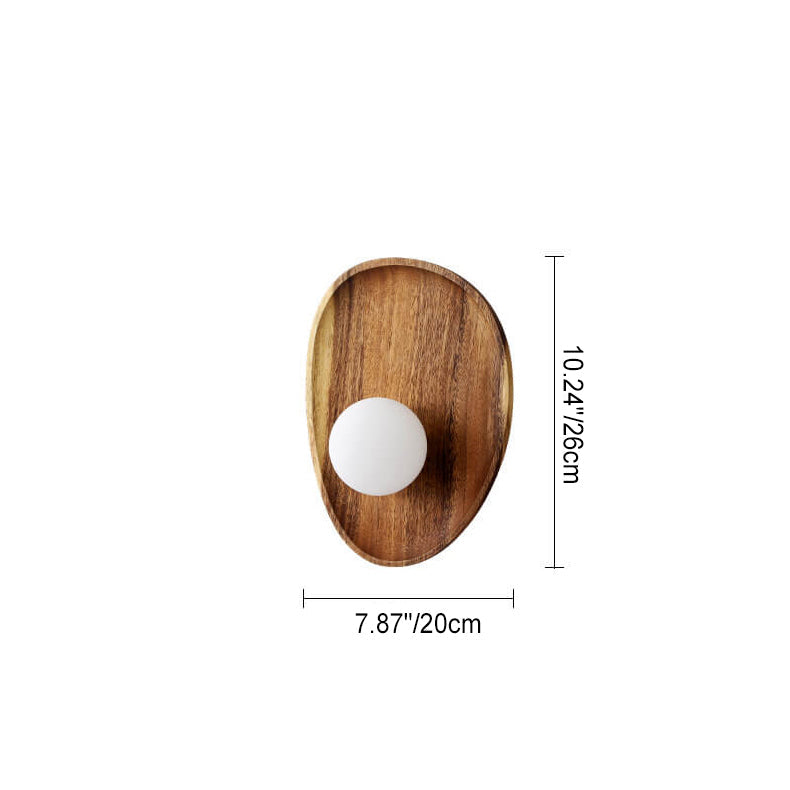 Zen Walnut Glass Ball Wall Lamp