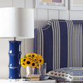 Blue White Ceramic Linen Table Lamp